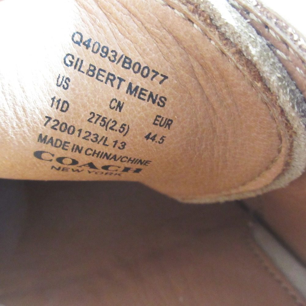コーチ GILBERT スエードレザープレーントゥシューズ