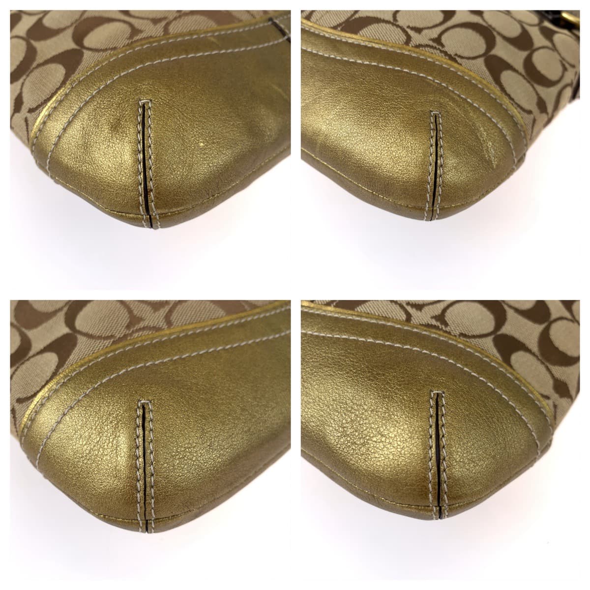 コーチ シグネチャー キャンバス/レザー ショルダーバッグ