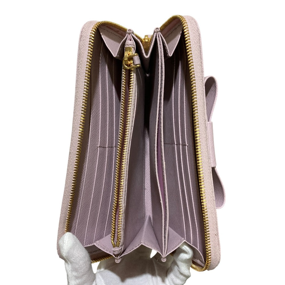 プラダ 1ML506 サフィアノレザー ラウンドファスナー ロングウォレット