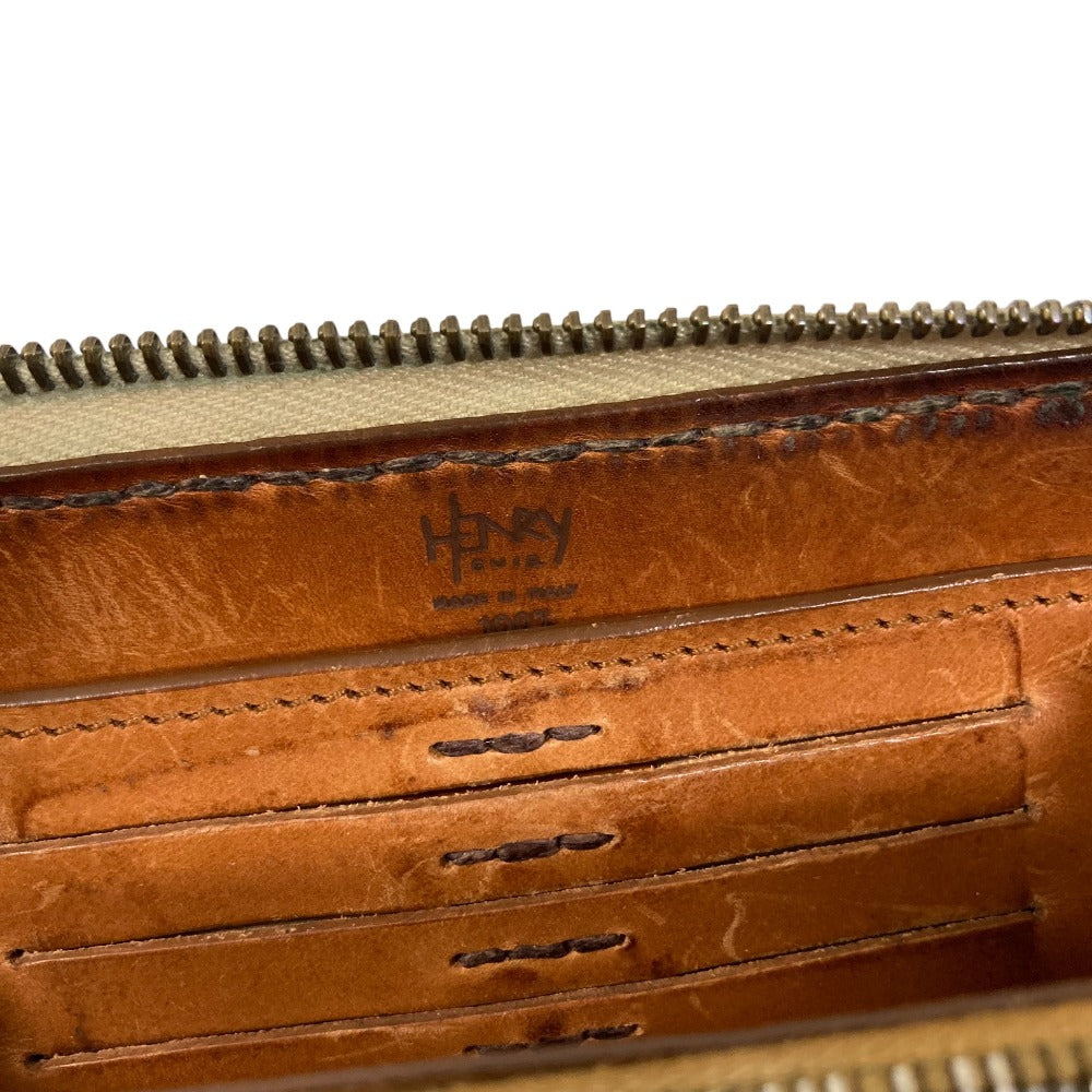 アンリークイール メッシュレザー ラウンドファスナー長財布