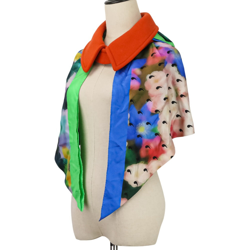 メゾンマルジェラ flowers print シルク 襟付フードスカーフ