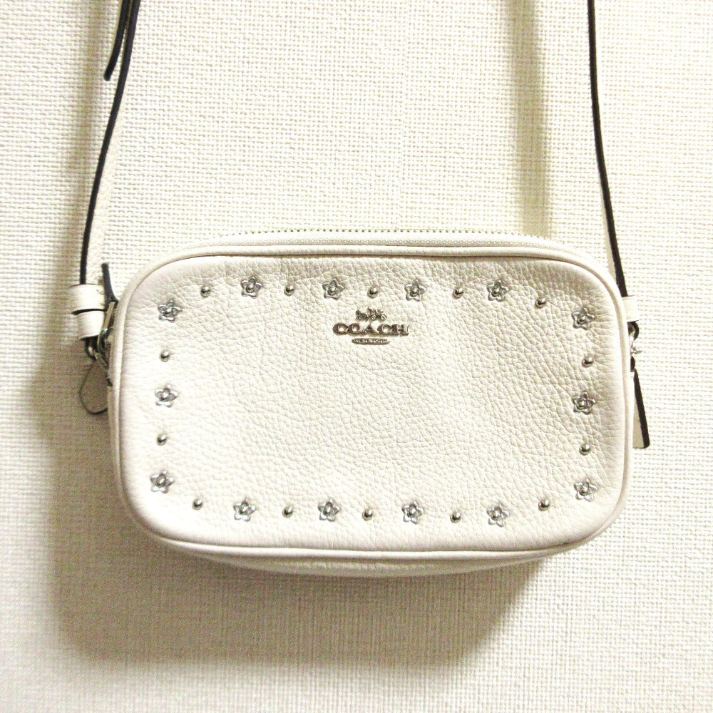 コーチ フラワーリベット レザー2wayショルダーバッグ