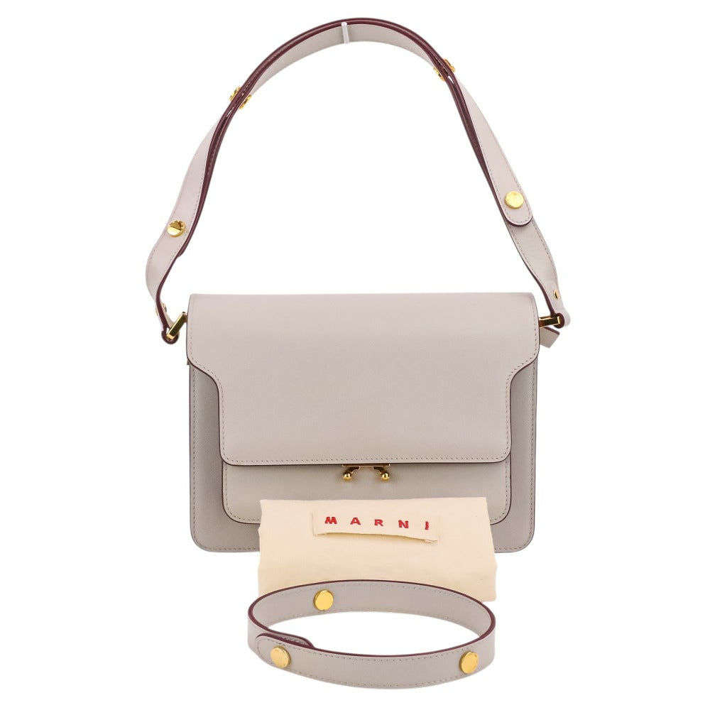 マルニ Trunk レザーショルダーバッグ