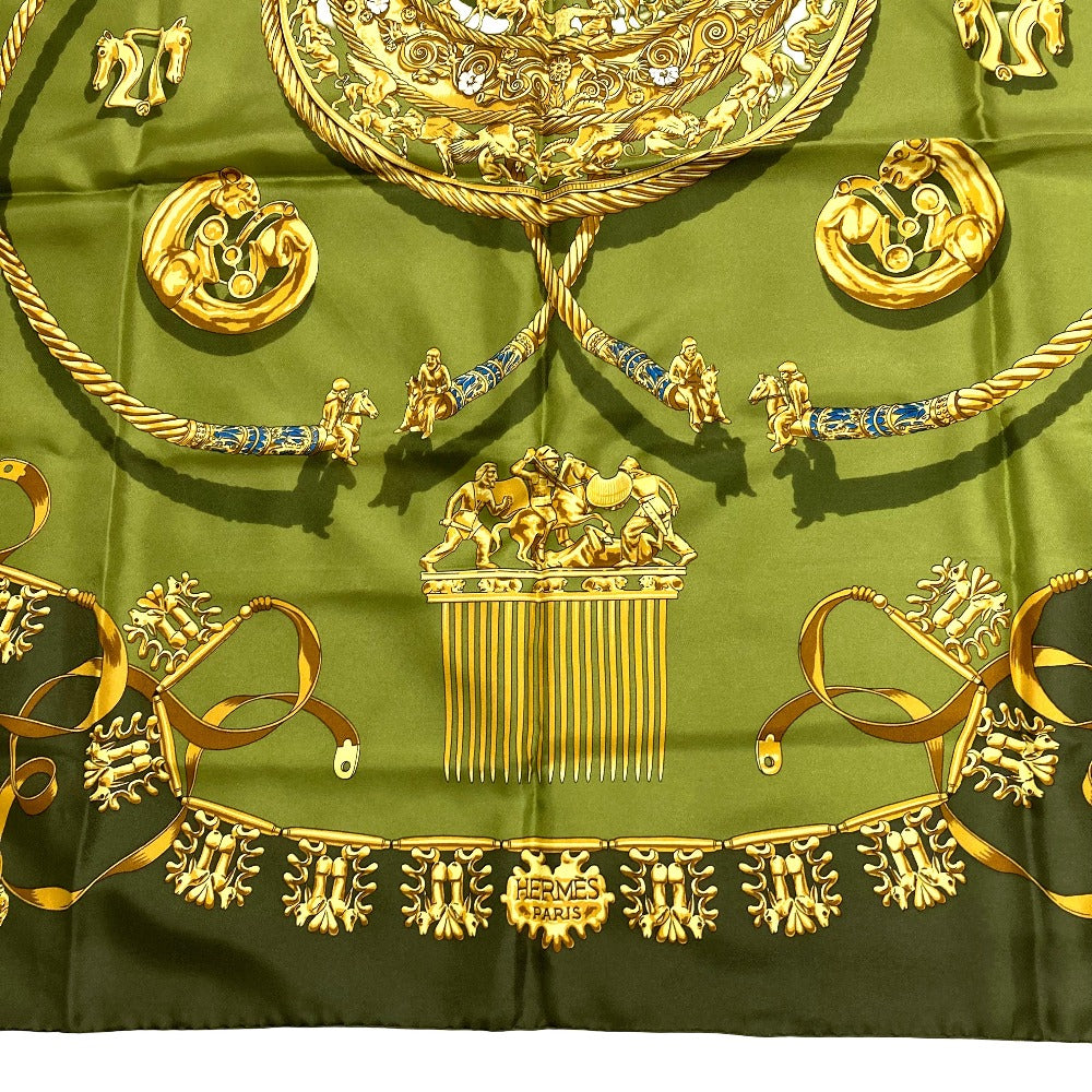 エルメス LES CAVALIERS D’OR シルクスカーフ