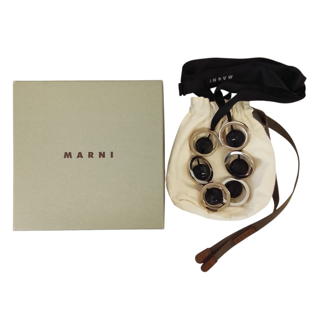 マルニ メッシュボールメタルリボンネックレス