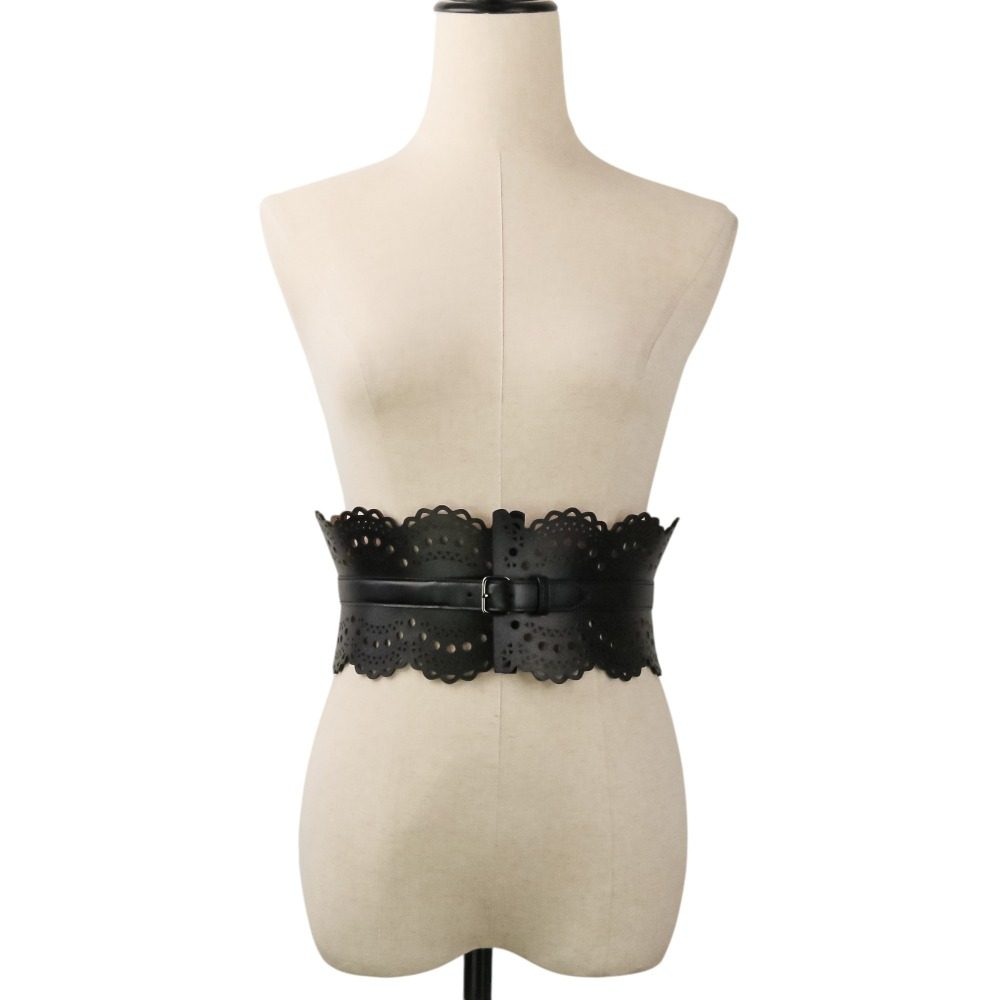 アライア VIENNE カットワークレザーコルセットベルト