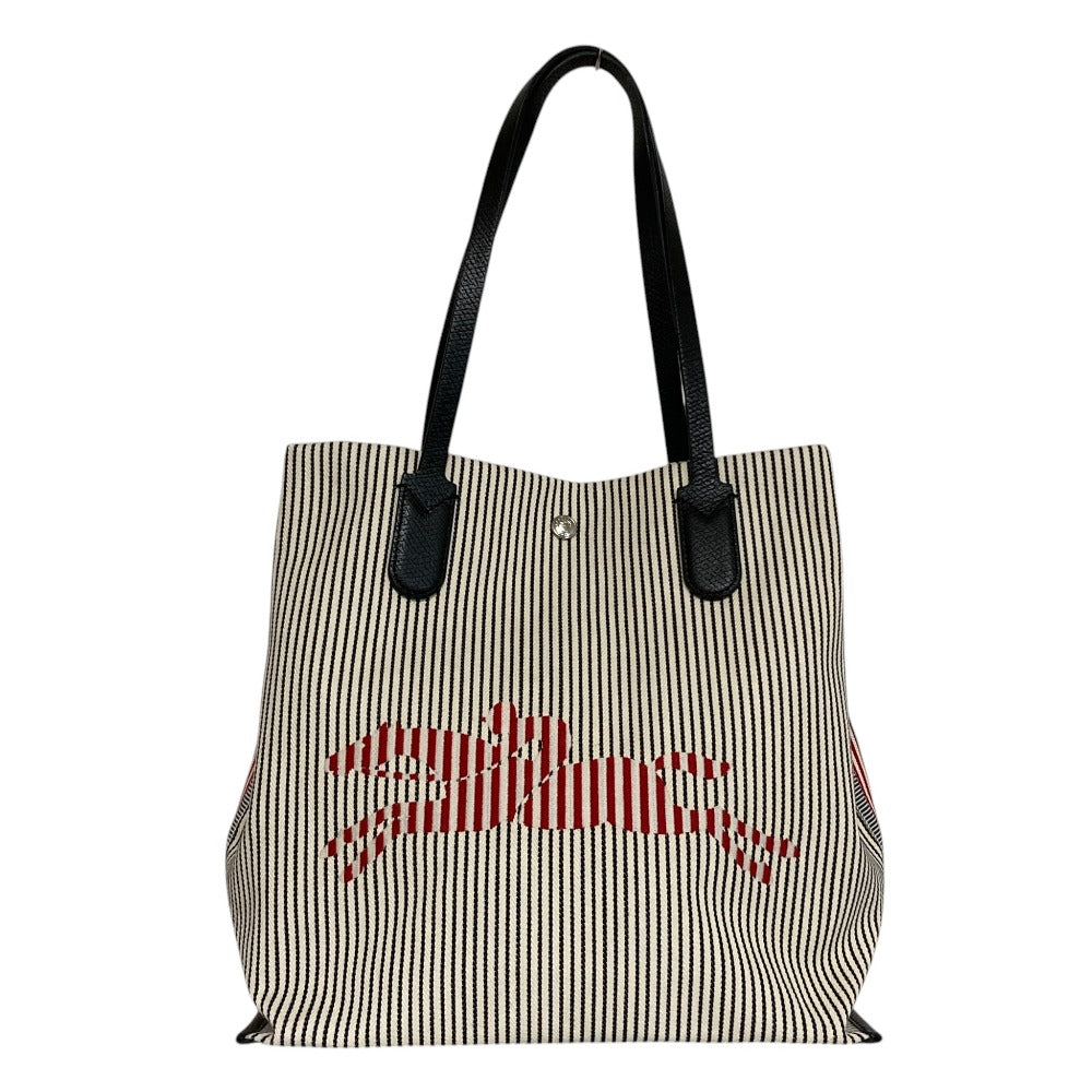ロンシャン ロゾ エッセンシャル レイエ コットンカウハイド トートバッグ