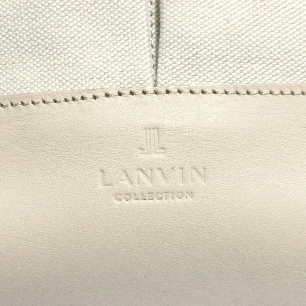 ランバン レザーキャンバスショルダーバッグ