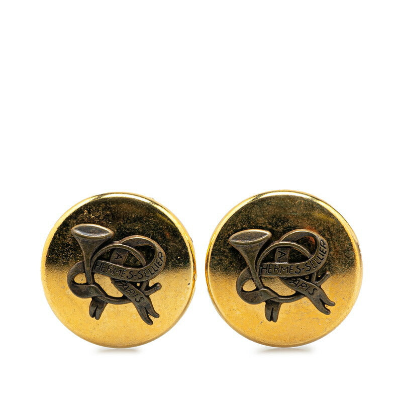 エルメス ゴールドプレート ラッパリボンモチーフピアス