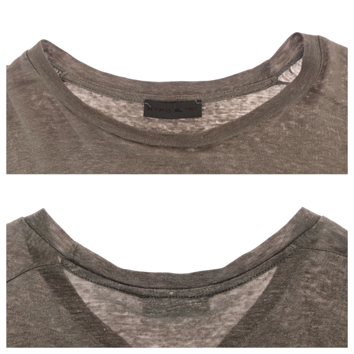 エトロ リネンポリウレタン半袖Tシャツ