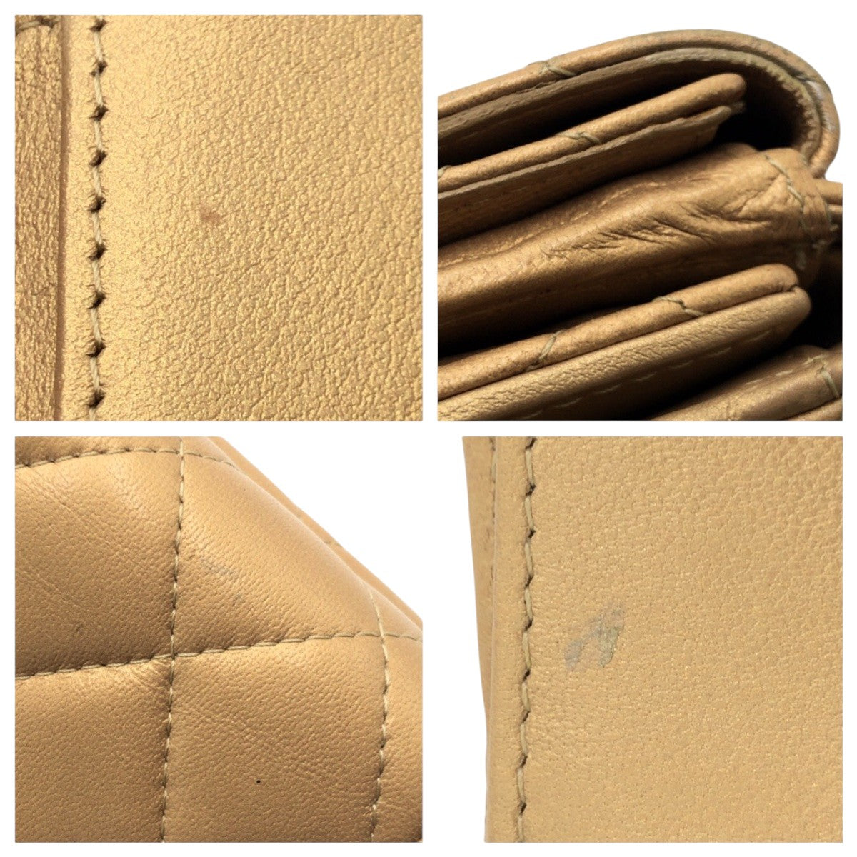 シャネル マトラッセ レザー三つ折り財布
