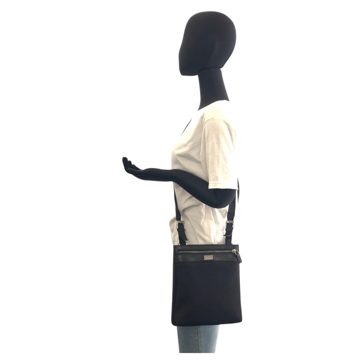グッチ 92562 ナイロン/レザー ショルダーバッグ