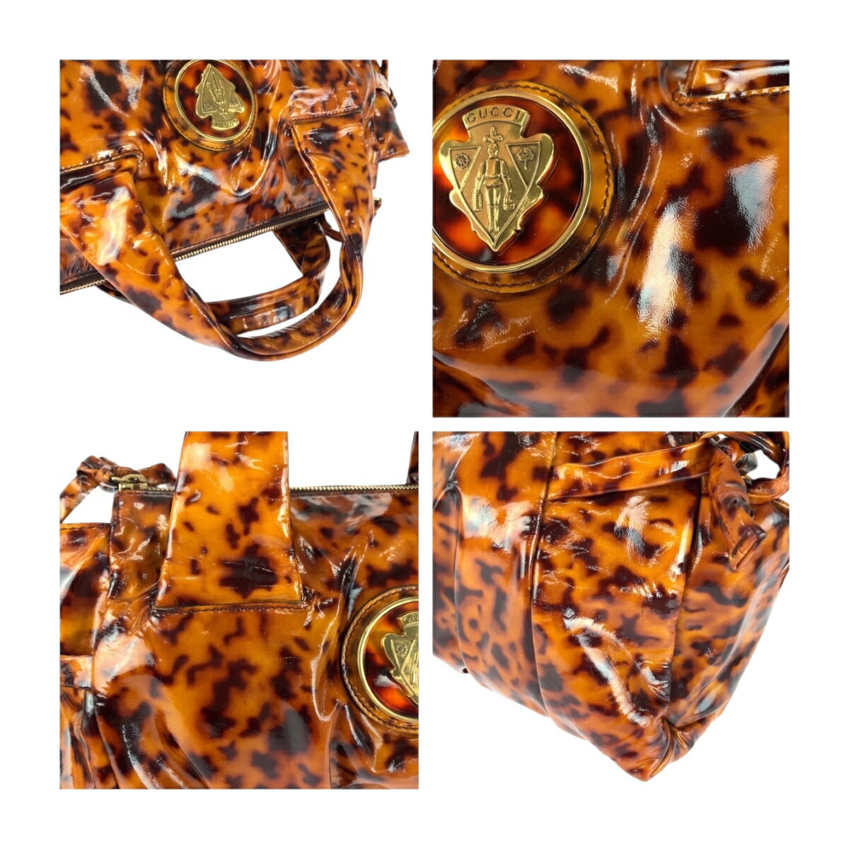 グッチ ヒステリア エナメル ハンドバッグ