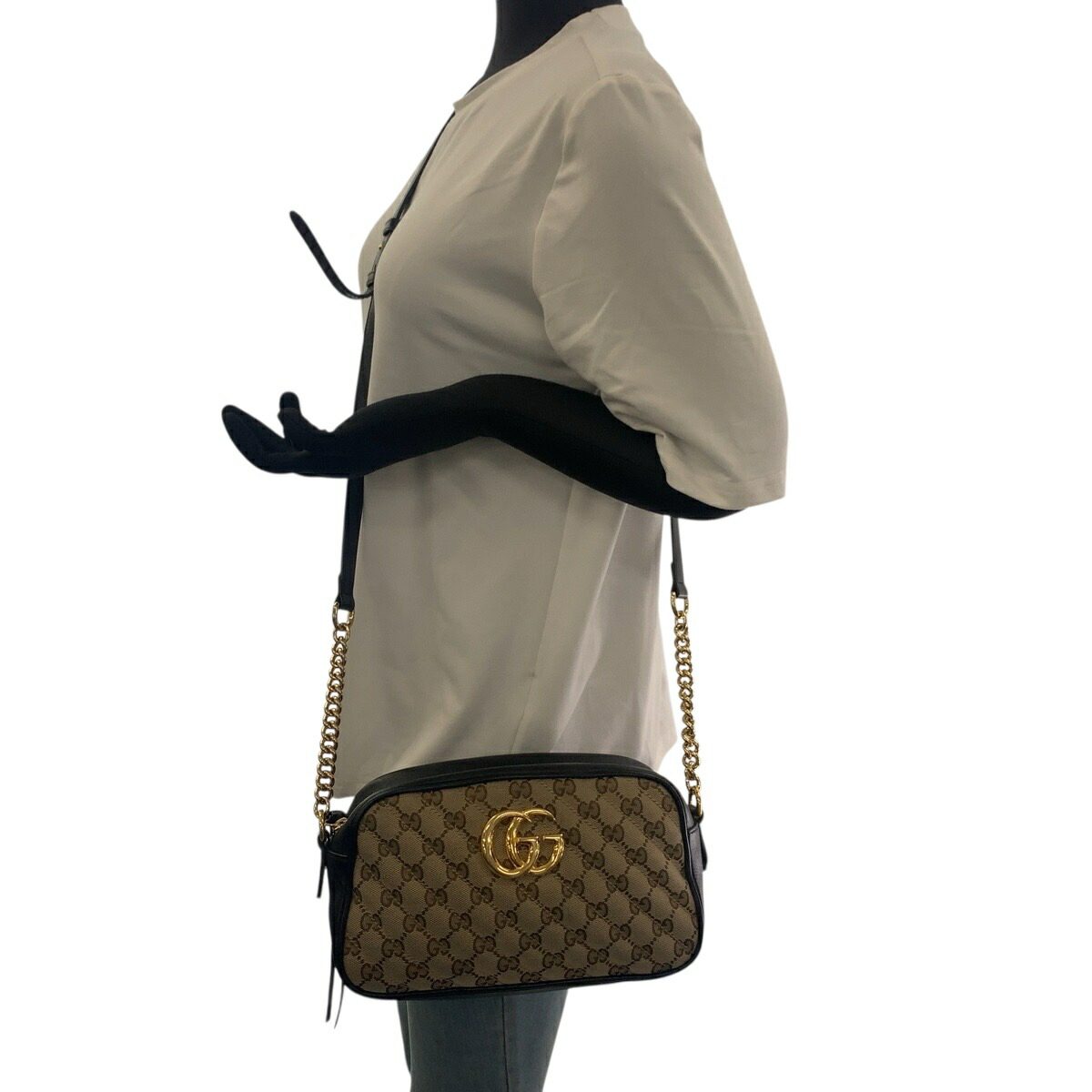 グッチ GGマーモント GGキャンバス ショルダーバッグ