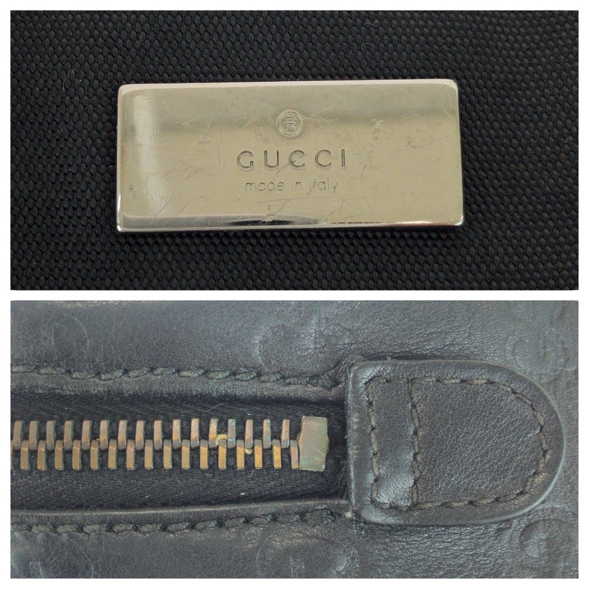 グッチ グッチシマ レザーキャンバス クラッチバッグ