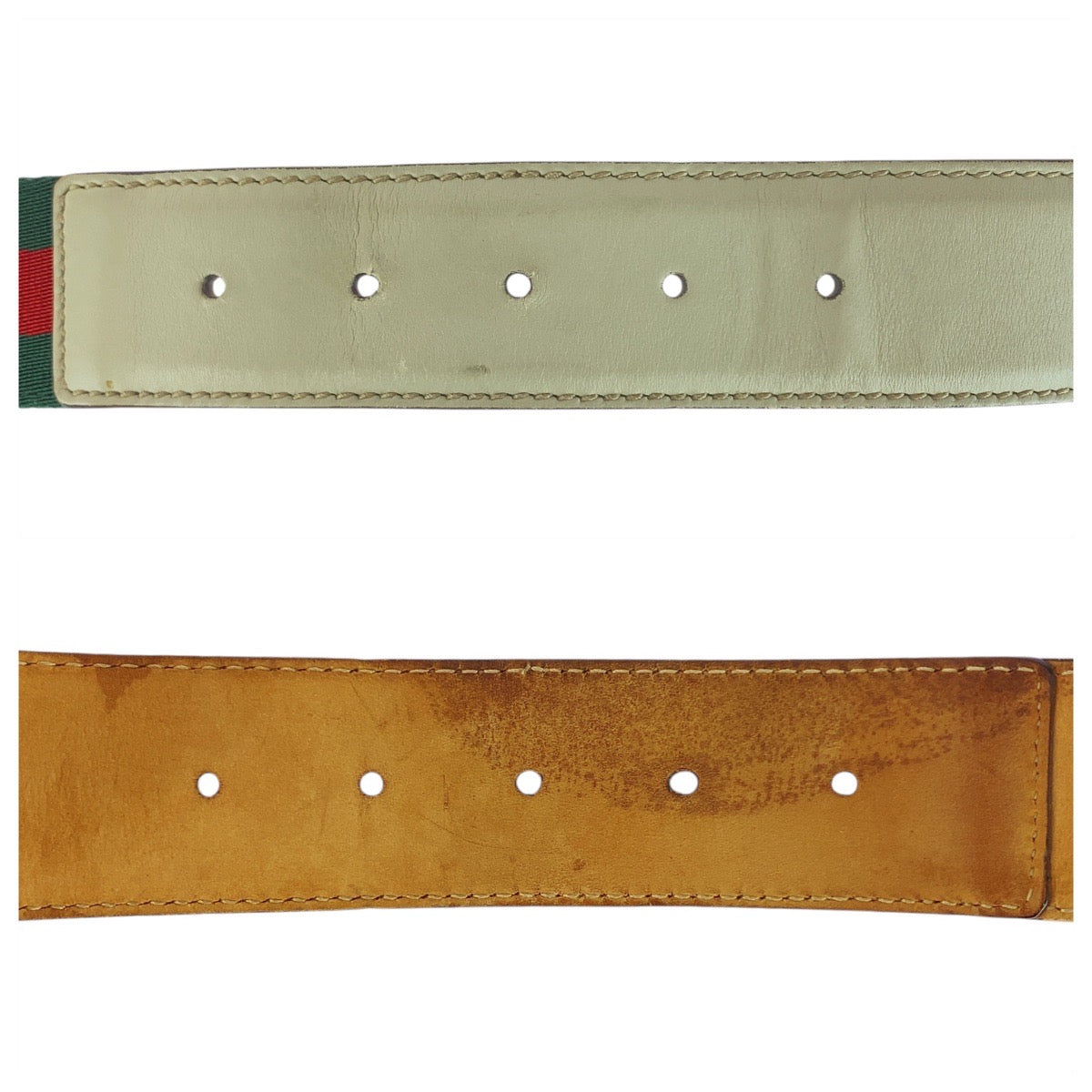 グッチ インターロッキング キャンバス/レザー ベルト