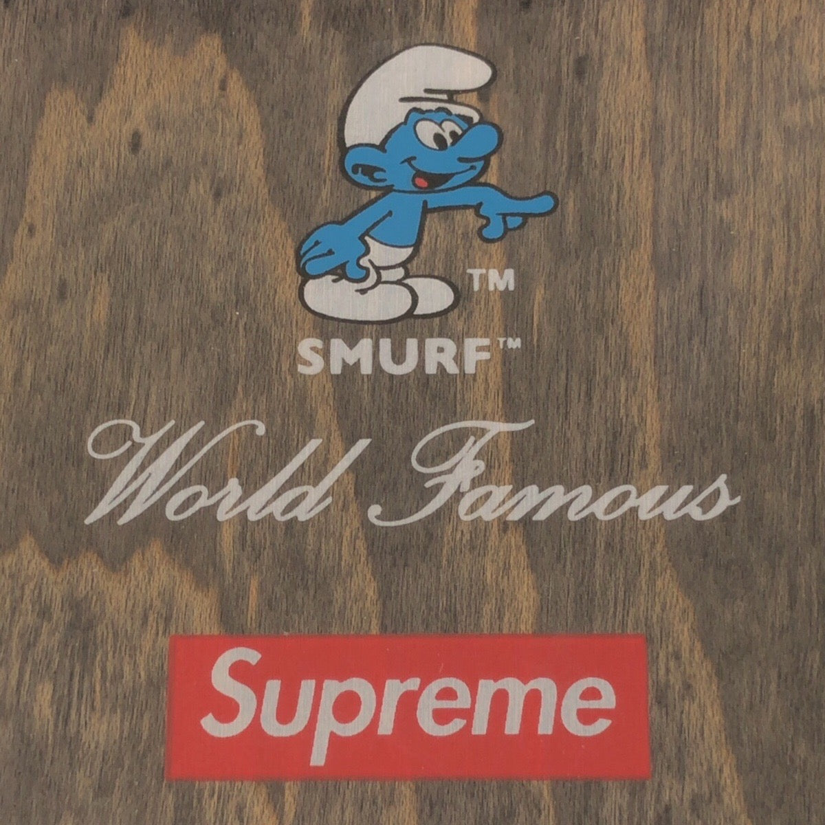 シュプリーム Smurfs Skateboard ウッドスケートボード