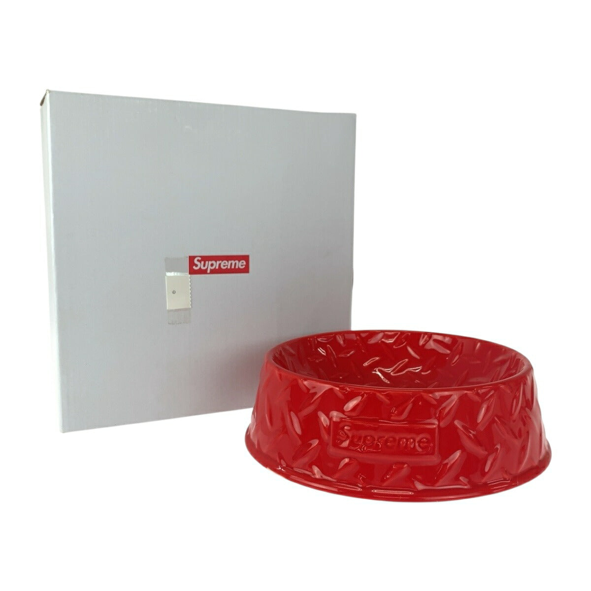 シュプリーム DIAMOND PLATE DOG BOWL セラミックドッグボウル