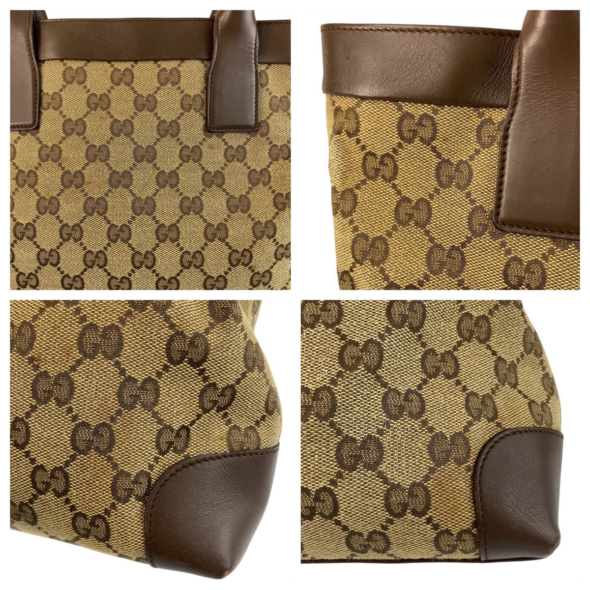 グッチ GGキャンバス レザー トートバッグ