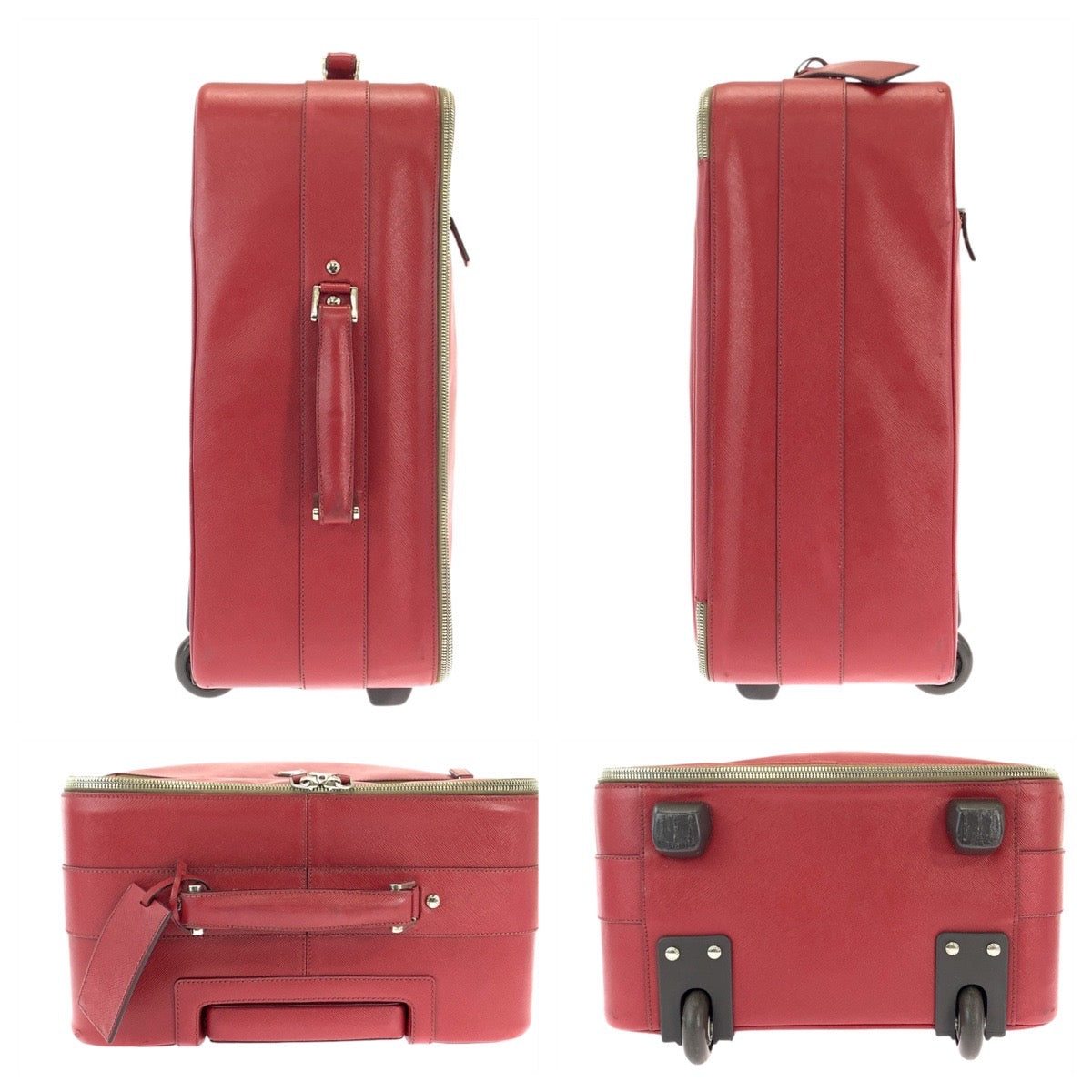 プラダ サフィアーノ 三角ロゴプレート レザー キャリーバッグ