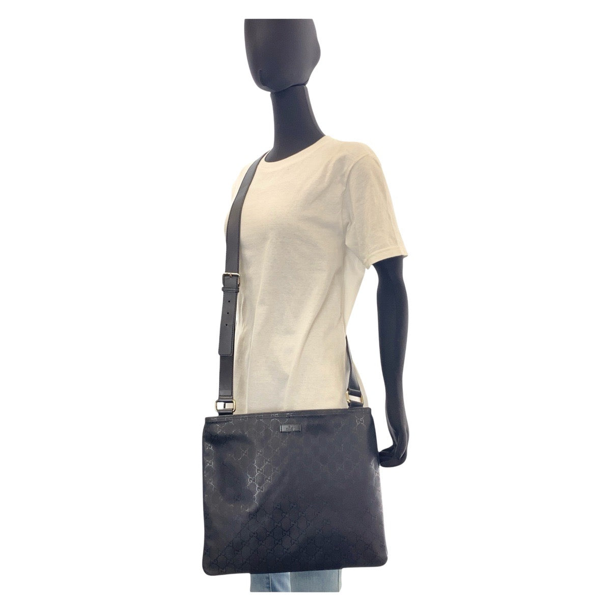 グッチ GGインプリメ GGキャンバス レザー ショルダーバッグ