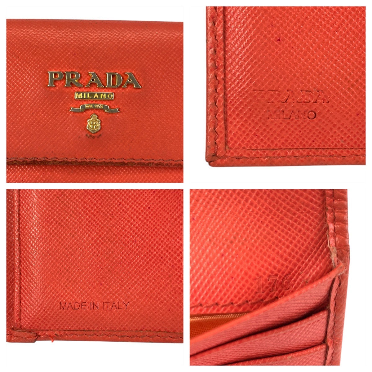 プラダ レザー折財布