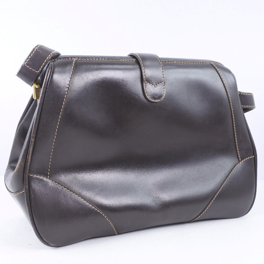 グッチ ヴィンテージ レザー ショルダー バッグ