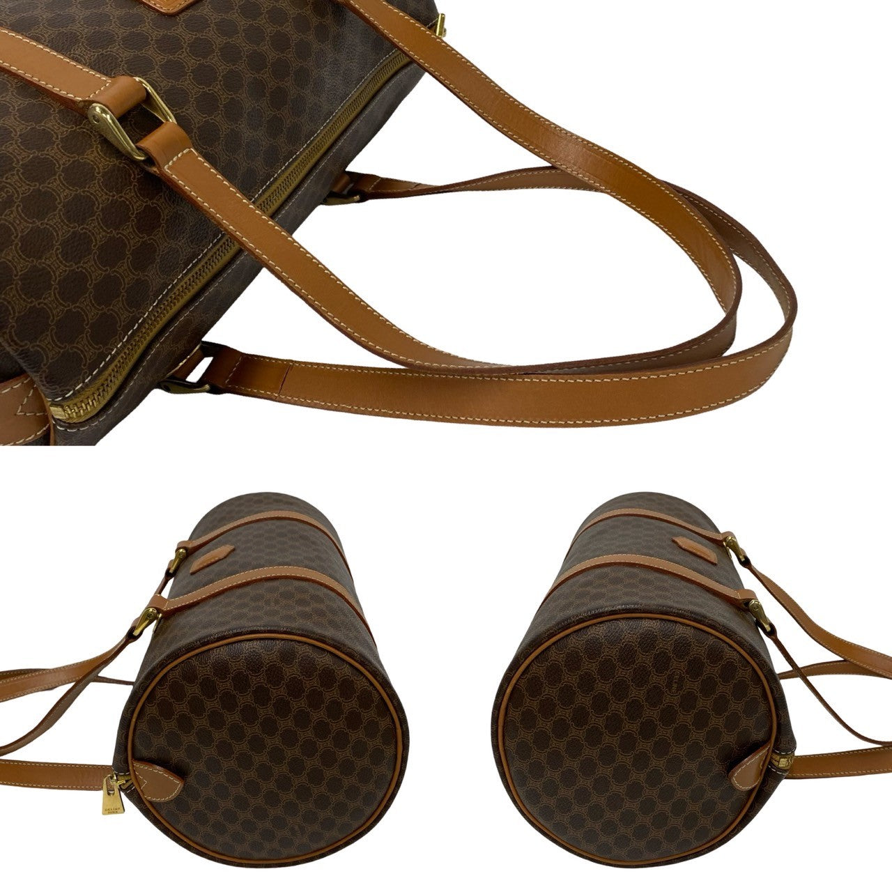 セリーヌ マカダム ブラゾン トリオンフ柄 レザー 2wayバッグ