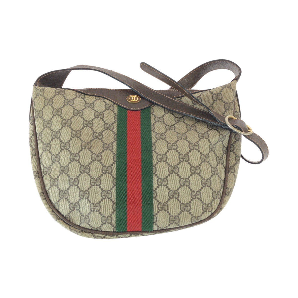 グッチ GGスプリームキャンバス レザー ショルダーバッグ