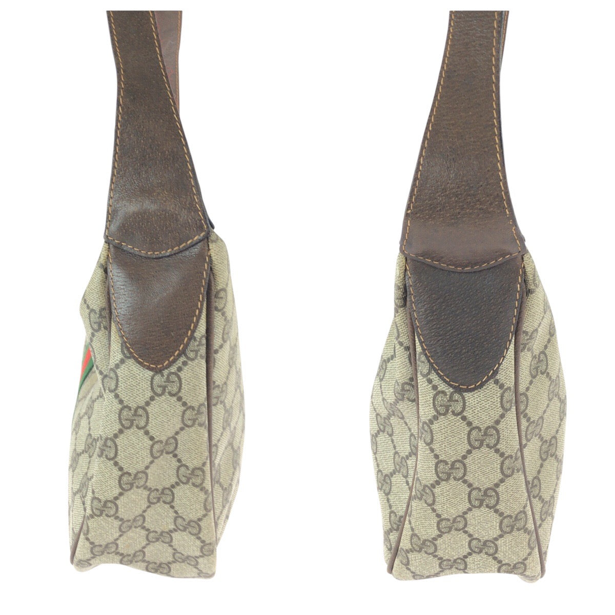 グッチ GGスプリームキャンバス レザー ショルダーバッグ