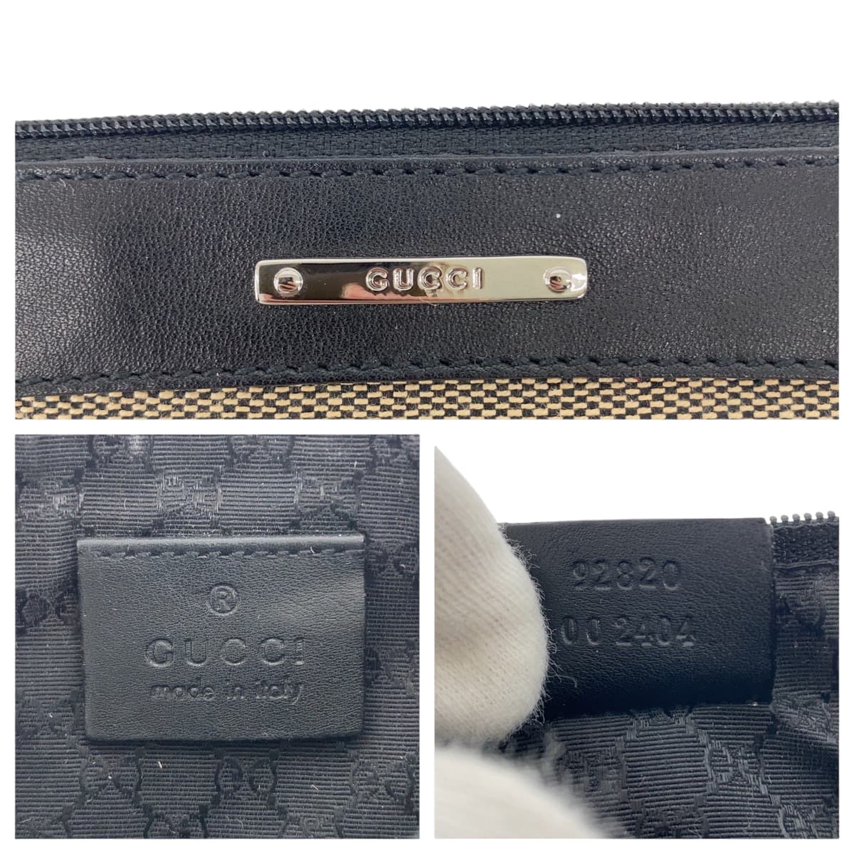 グッチ キャンバス/レザー ハンドバッグ