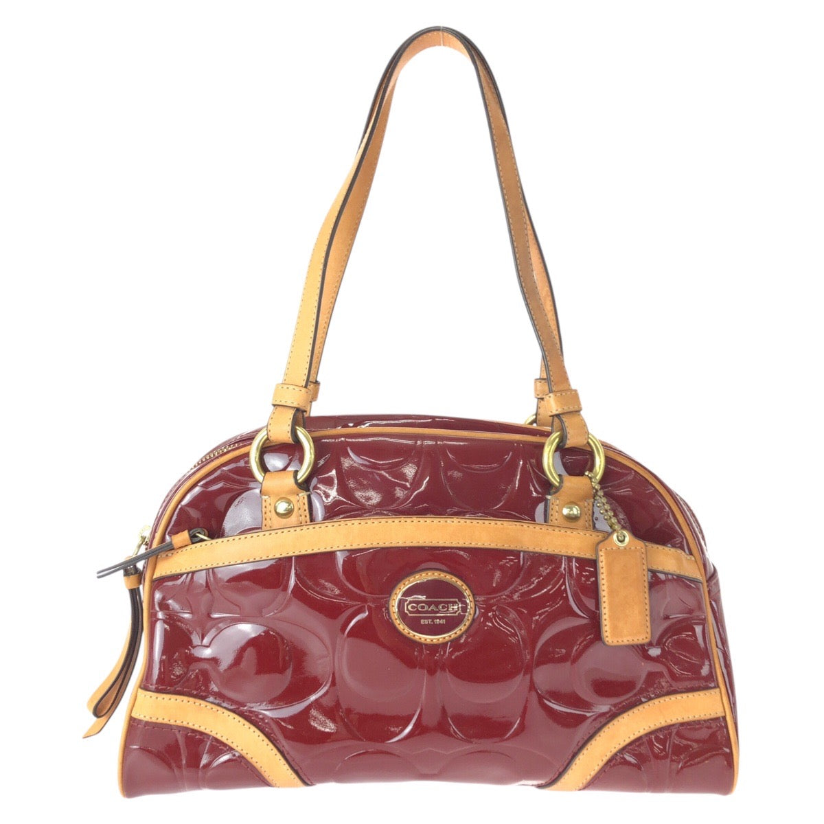 コーチ シグネチャー パテントレザー 2wayショルダーバッグ