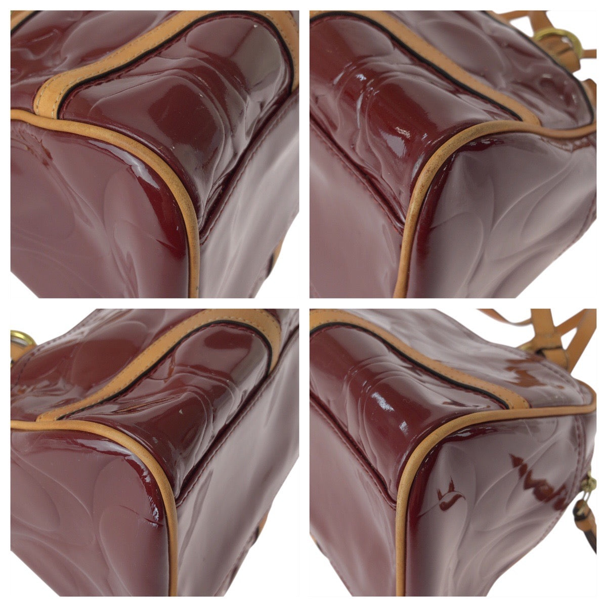 コーチ シグネチャー パテントレザー 2wayショルダーバッグ