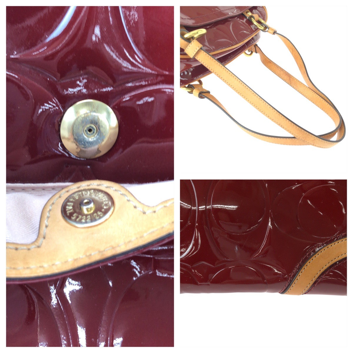 コーチ シグネチャー パテントレザー 2wayショルダーバッグ