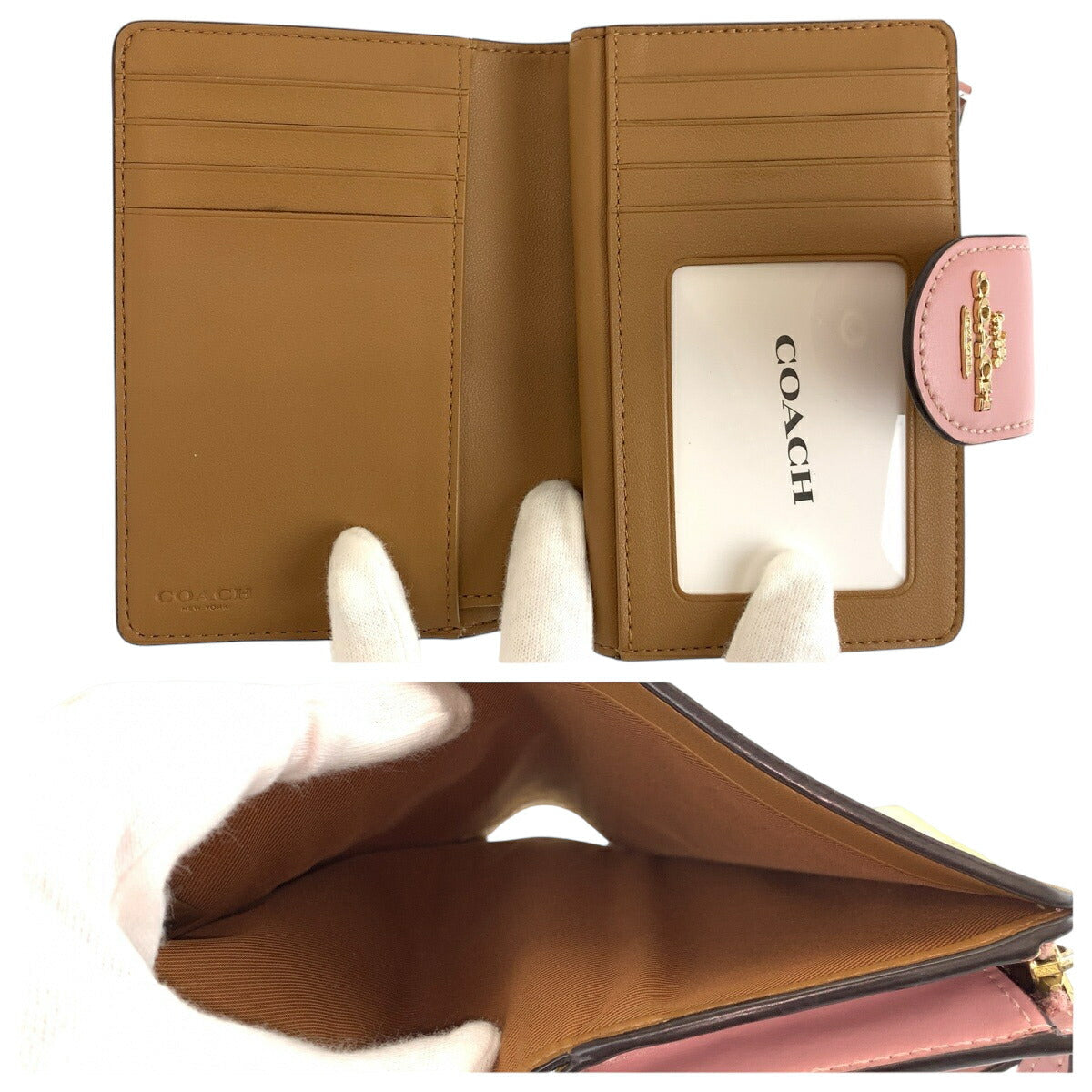 コーチ フラワー レザー 折り財布