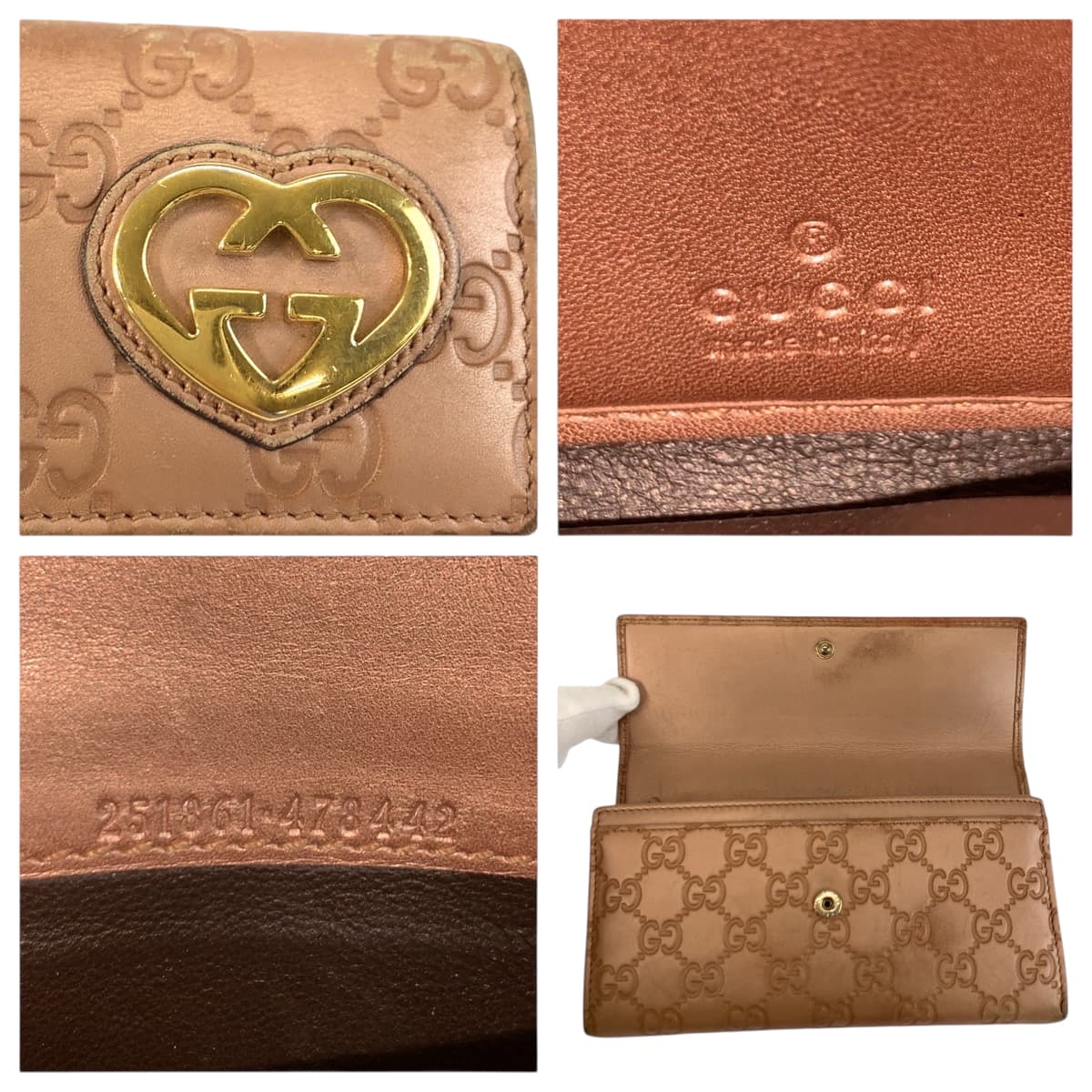 グッチ グッチシマ ラブリー レザー長財布