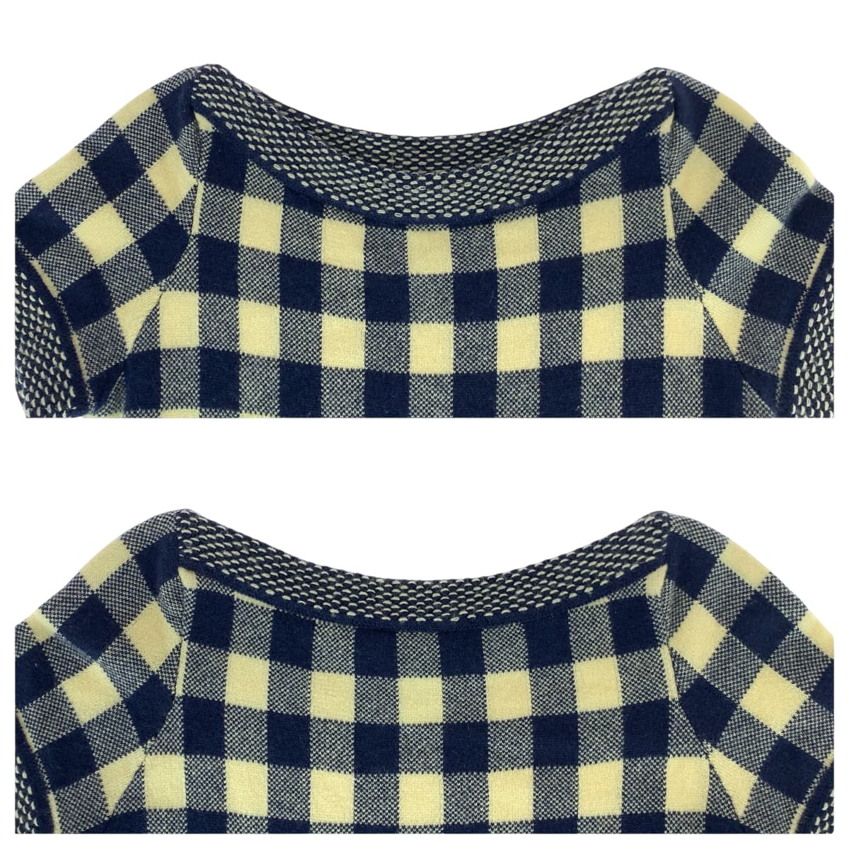 シャネル ココマーク チェック カシミヤ ワンピース