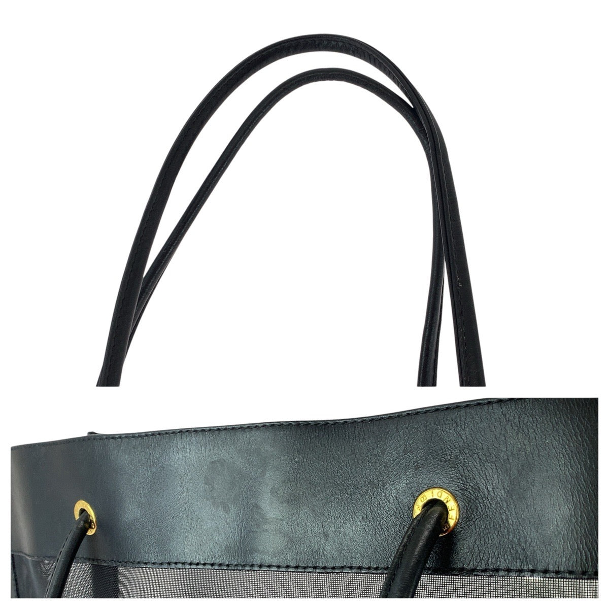 フェンディ FFロゴ レザー メッシュ 2wayバッグ