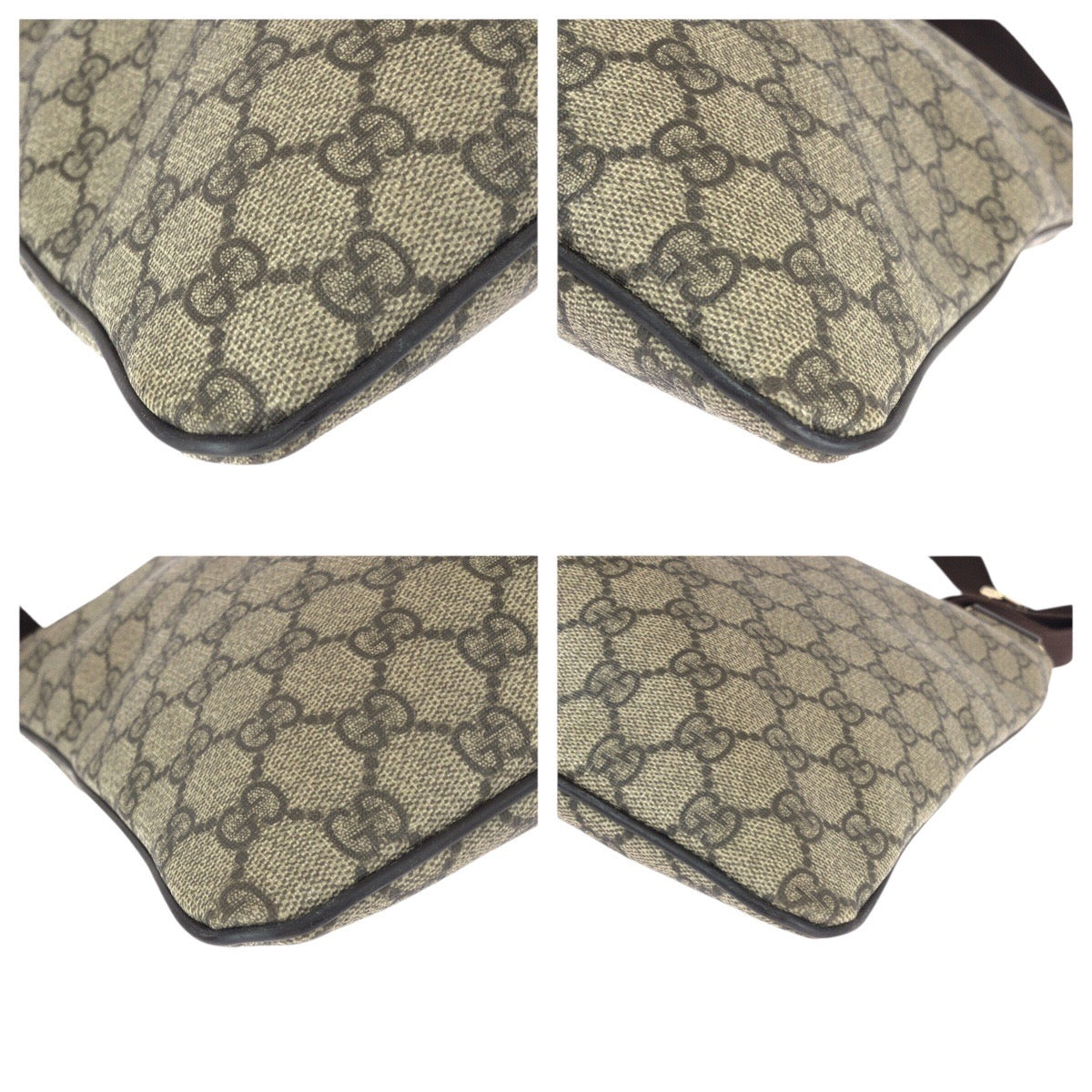 グッチ GGスプリームキャンバス レザー ショルダーバッグ