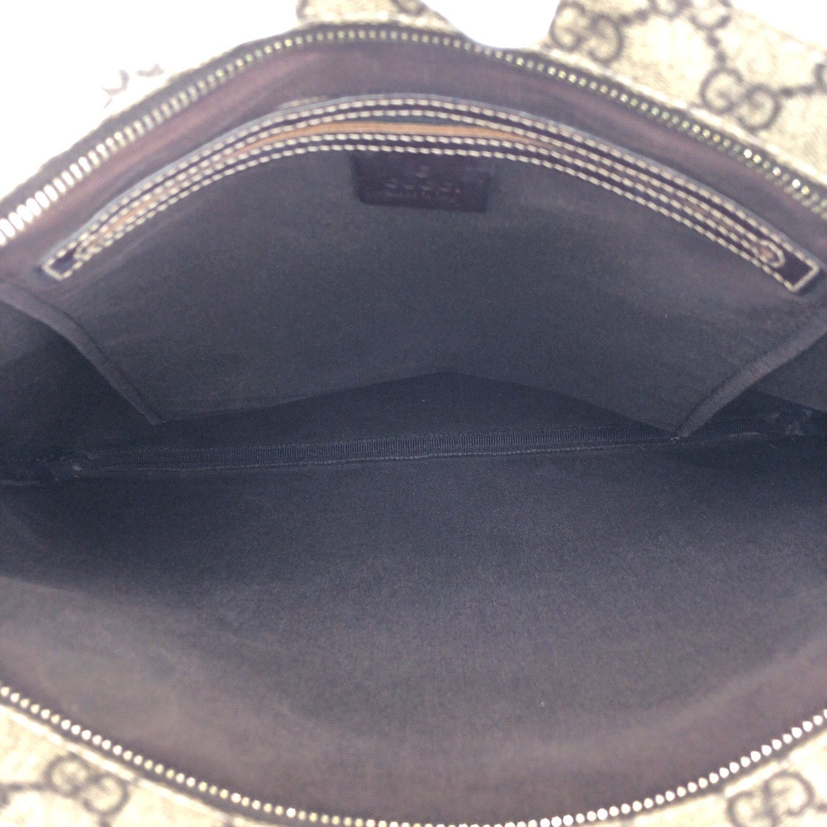 グッチ GGスプリームキャンバス レザー ショルダーバッグ