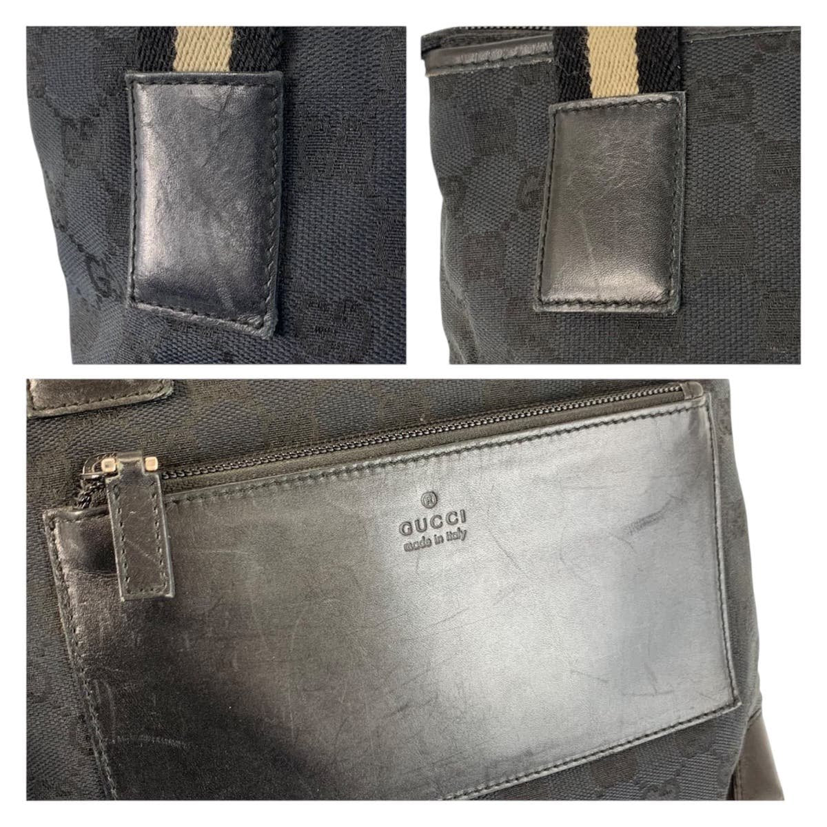 グッチ GGキャンバス レザー トートバッグ