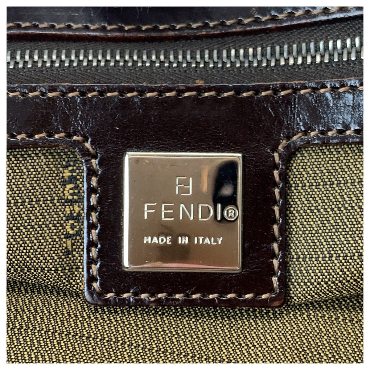 フェンディ ズッカ キャンバス レザー2wayバッグ