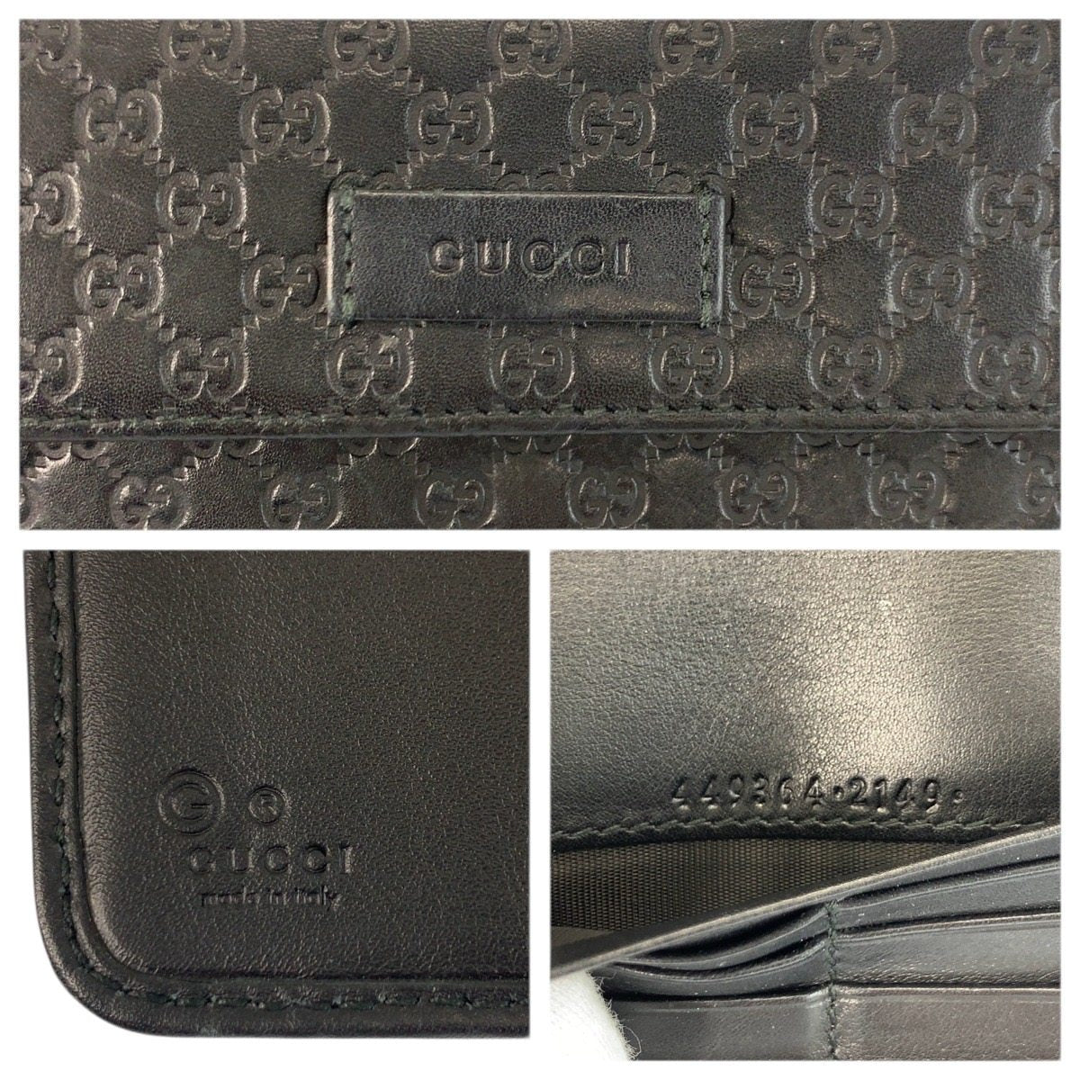 グッチ マイクログッチシマ レザー ロングウォレット