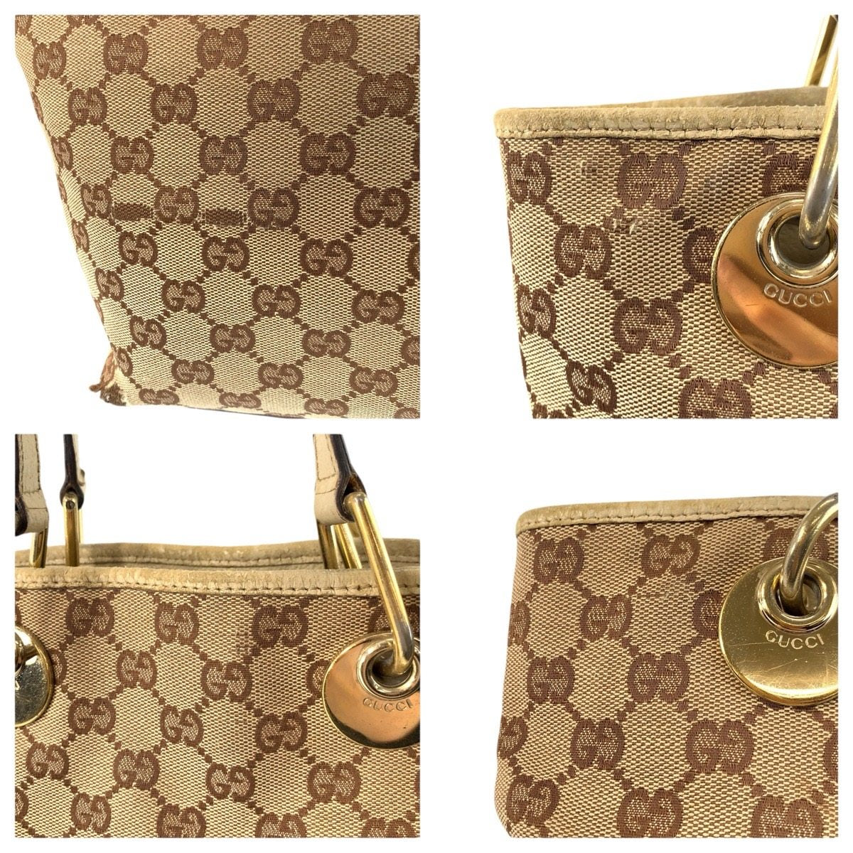 グッチ GGキャンバス レザー トートバッグ