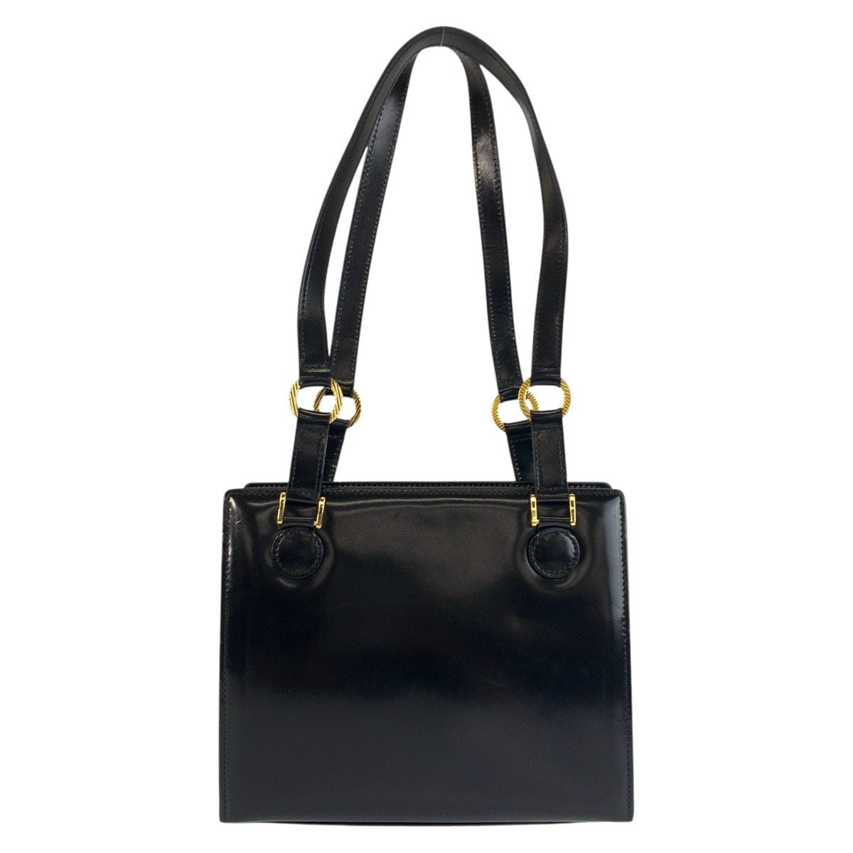 ヴェルサーチェ サンバースト エナメルショルダートートバッグ