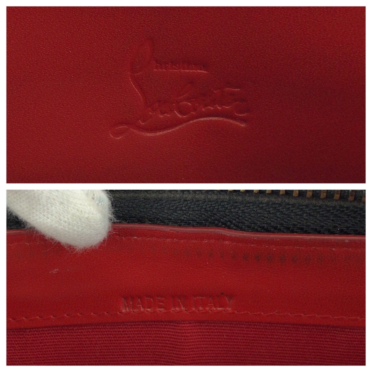 クリスチャンルブタン パネトーネスパイク レザー長財布