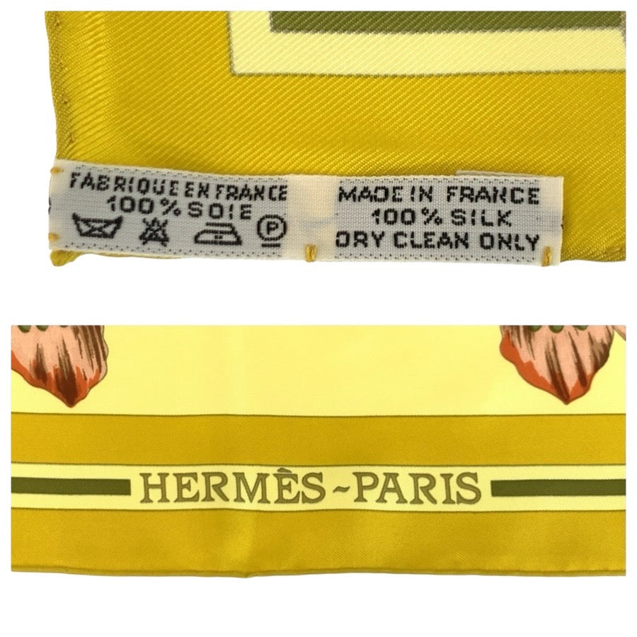 エルメス Fleurs d'Hellade シルクスカーフ