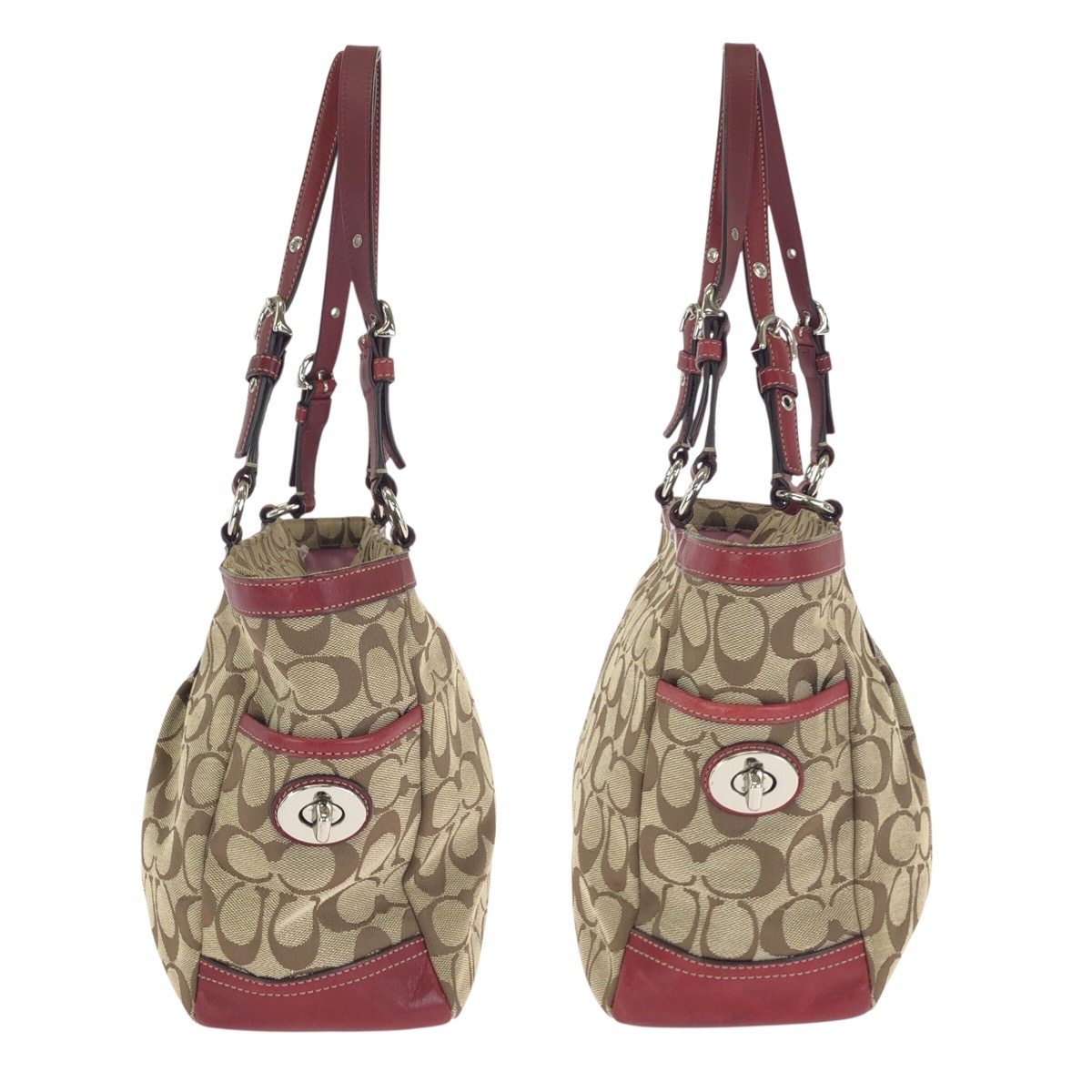 コーチ シグネチャー キャンバス レザー 2wayトートバッグ