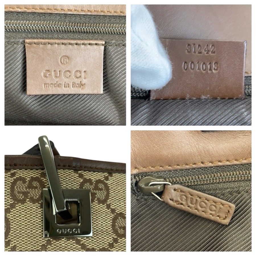 グッチ GGキャンバス レザートートバッグ