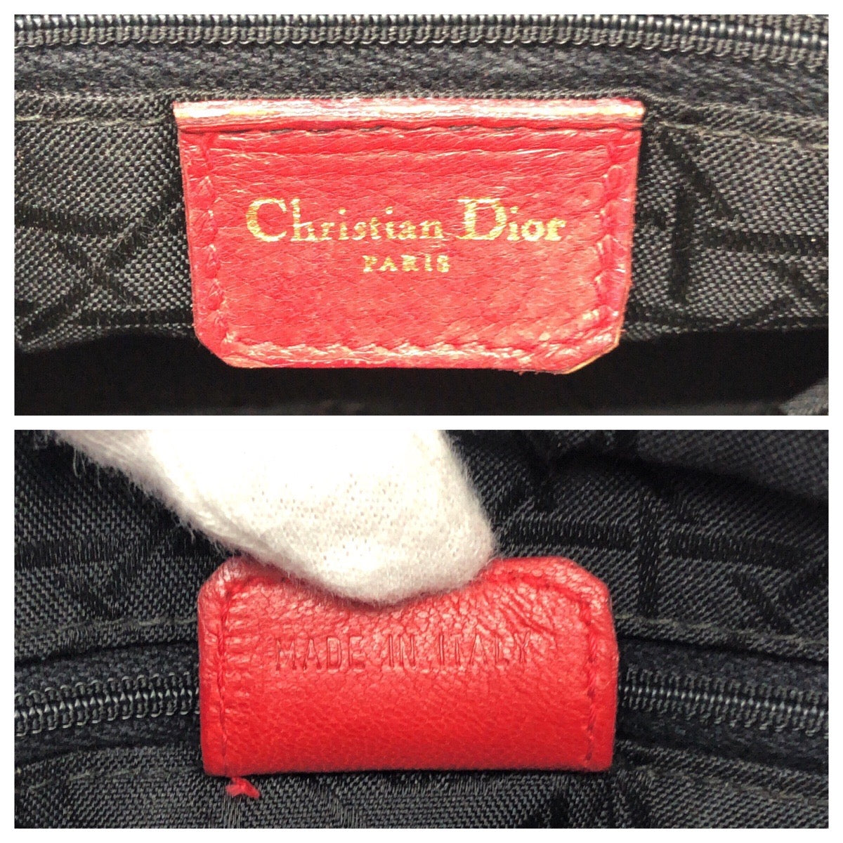 クリスチャンディオール レディディオール レザーハンドバッグ
